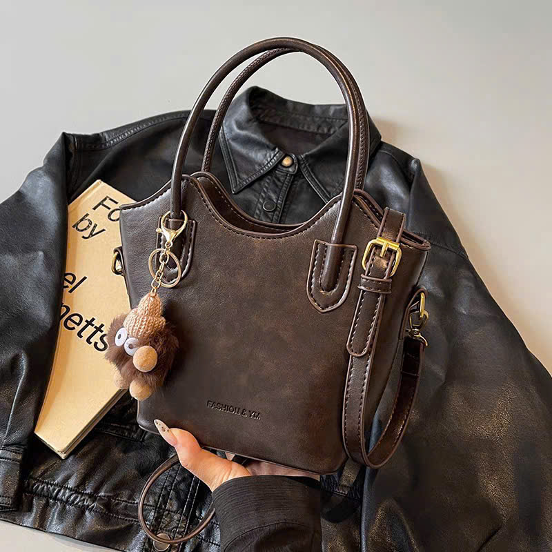 Crossbody bag with bear charm Cute bear decoration